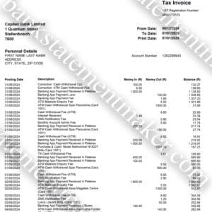 Capitec Bank South Africa editable bank statement β realistic financial document for KYC and address confirmation